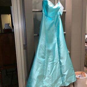 sea foam green formal gown